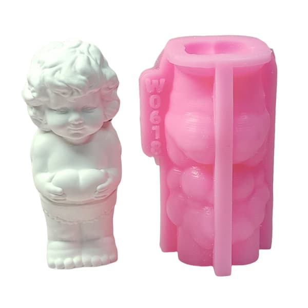Hjerteholdende engel figur gipsform silikonform for hjemmedekorasjon