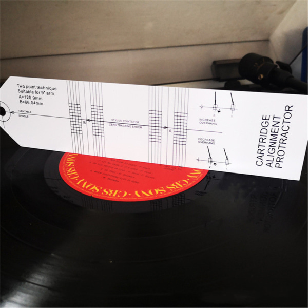 för LP Vinyl Pickup Kalibrering Avståndsmätare Gradskiva Skivspelare Fonograf Phono Cartridge Stylus Alignment A