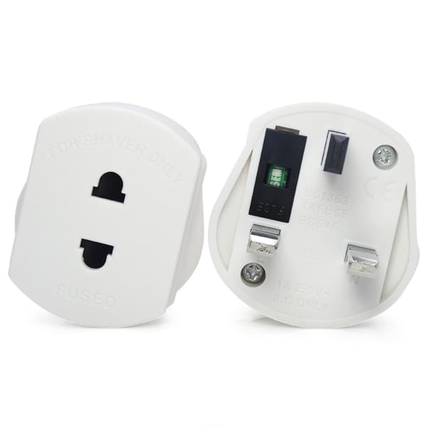Britisk adapterplugg for elektrisk tannbørste, 2-pins til 3-pins adapterkontaktomformer