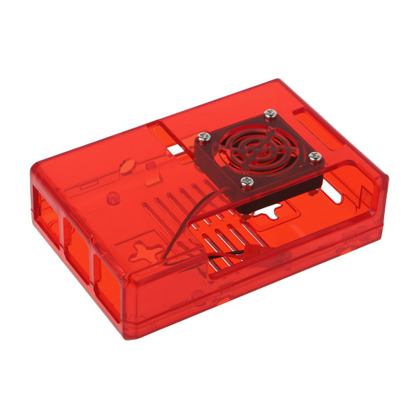 ABS- case Clear Box Shell Cover med RPI CPU-kylfläkt för Raspberry Pi Red