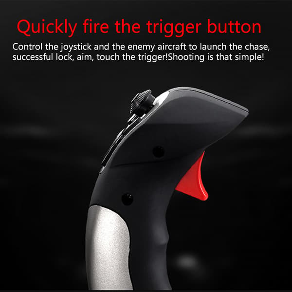Vibrasjonsspillflyjoystick med USB-ladekabel for DC 5V/2A for PC