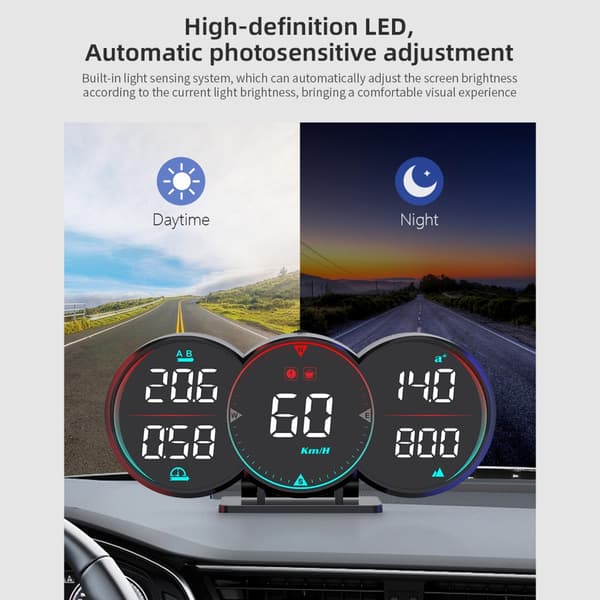 Speedometer Overhastighedsalarm Kilometerinformation Head Up Display Hastighedsprojektor