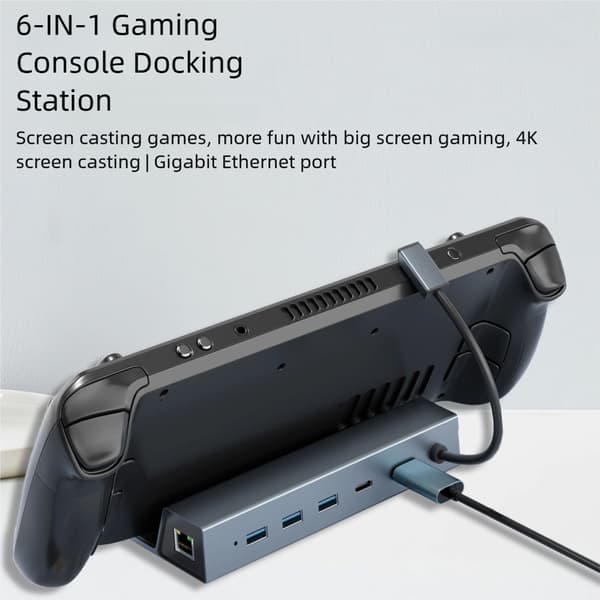 Rask USB C-hub 4K 60Hz Gigabit aluminiumskonstruksjon egnet for spilling