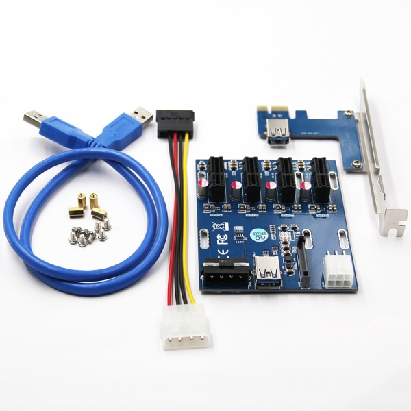 PCIe 1 - 4 PCI Express 1X -paikkojen korotuskortti Mini ITX - ulkoiseen 4 PCI-e -paikan adapteriin PCIe-portin monistinkortti