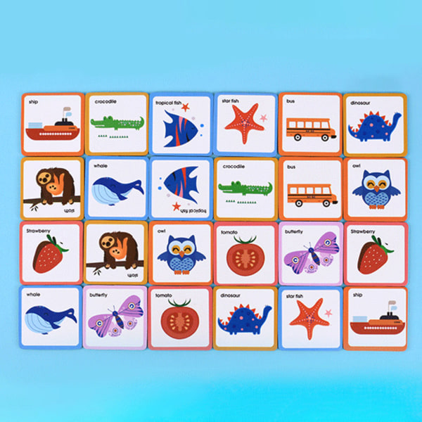 Baby Kognitiva kort Pedagogiskt matchningsspel Engelska Lär leksak