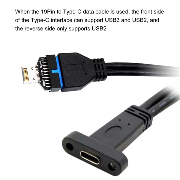USB 3.0 19Pin 20Pin - USB C -otsikon sovitin, pystysuuntainen TypeE-muunnos