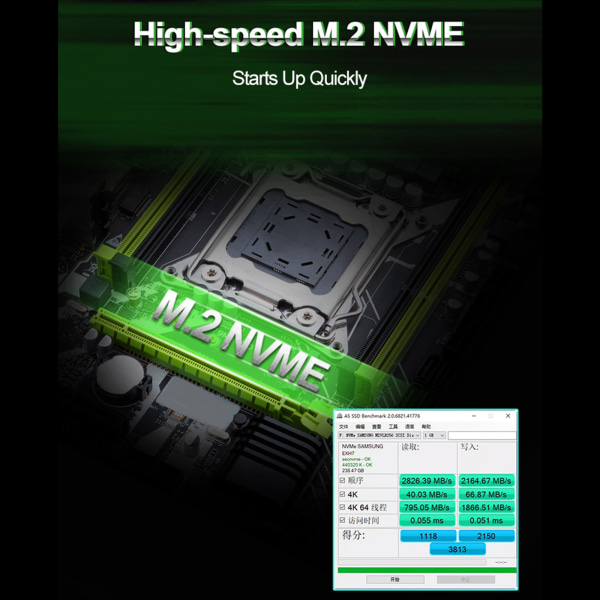 HUANANZHI X79 för M PRO Moderkort med för Intel XEON E5 2640 med 2x8GB DDR3 RECC-minne Combo NVME USB3.0 NVME SATA2