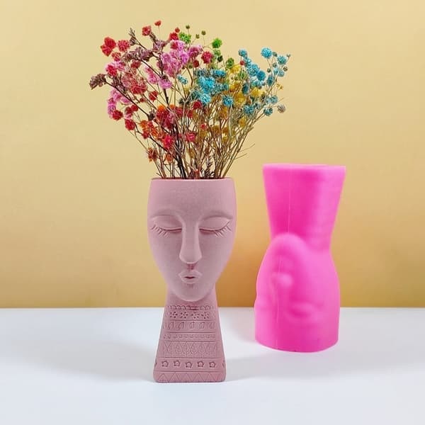 Kunstnerisk figur, håndlavede silikoneforme, silikonetekstur til blomstervase