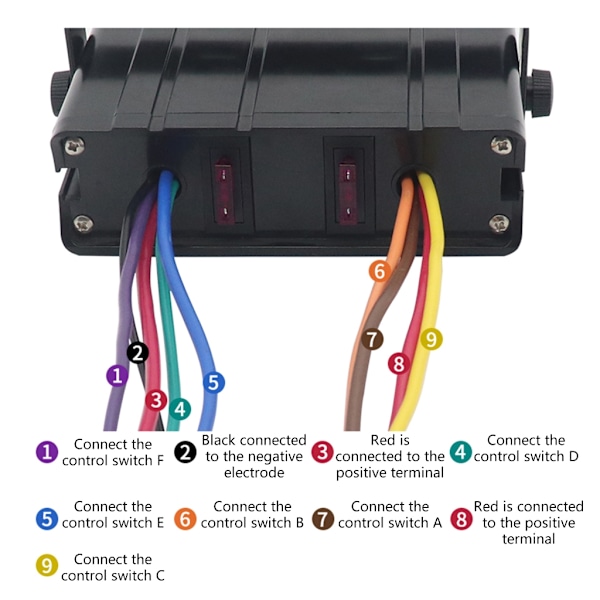 6-osainen kytkinpaneeli 40A 12V autoon ja veneeseen