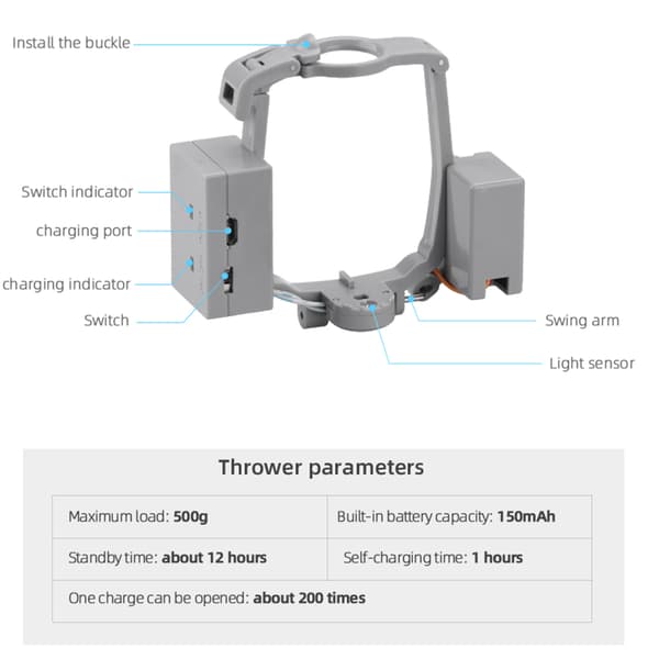 Luftkaster Drop Device Kit til AIR 2S/AIR 2 Transport Dropper System