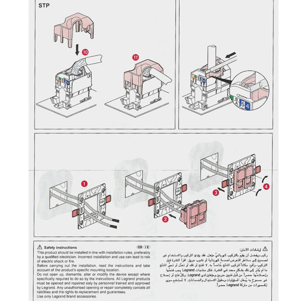 CAT6 Nätverksmodulinformation Socket RJ45 8P8C Connector Adapter Keystone Jack Standard Väggplatta B