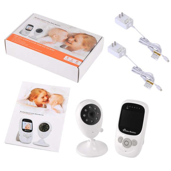 2.4G Trådløs Video Babyalarm med Digitalkamera LCD-Skærm Automatisk Nattesyn Tovejskommunikation med Temperaturmonitor