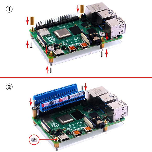 Micro GPIO Screw Terminal Block Breakout Board för Raspberry Pi 4B/3B+/3B/2B