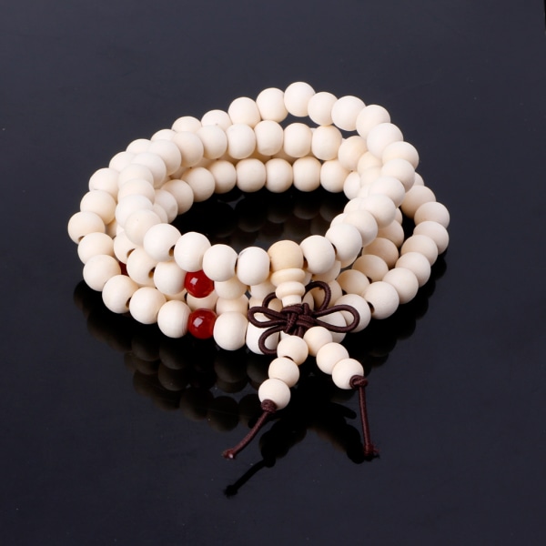 Naturligt sandelträ buddhistiska bönearmband 8 mm pärlor Armband 108 träpärlor Meditationsarmband present för män kvinnor Rosewood