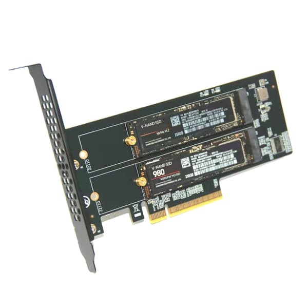 To M.2 NVME M Key til PCIe X8 Adapterkort PCIE Kredsløbs Splitkort