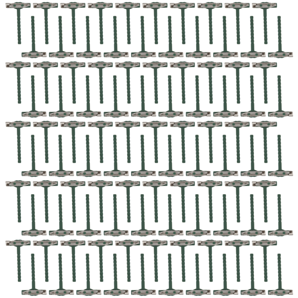 100 bitar T-formad grön plast Corsage Säkerhetsnålar Knapphål Boutonniere Corsages Bröllopsbrosch Corsage Bröstnål
