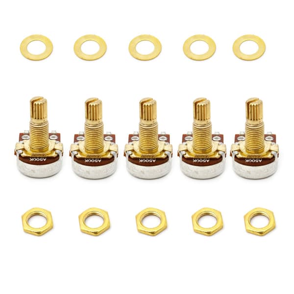 5st A500K Potentiometer Splined Pot Elgitarr Bas Effektförstärkare Ton Volym