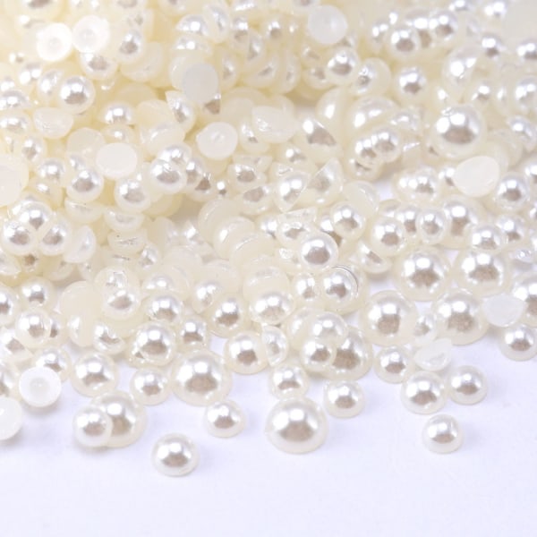 Halvrunda pärlor för naglar 3D Nail Art Decoration Pearl Nageldekoration Manikyr Strass Design Nail Art 3d Stone White 1.5mm