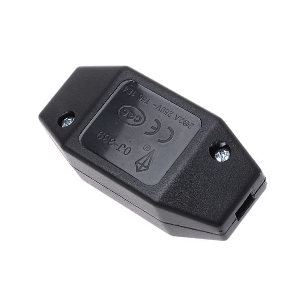 220V 1A Lampa Dimmer Sladd Strömbrytare Plug In Bord Golvljus Dimmer På Av Dimmer Switch Svart/Vit 7x3,3x2,4cm Silver