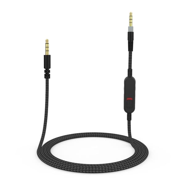 Slitesterk nylonflettet hodetelefonkabel med inline mikrofonkontroll for CloudAlpha
