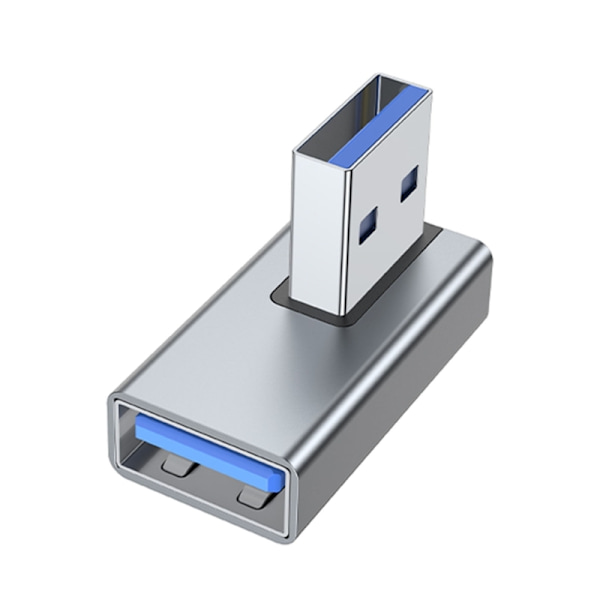 USB 3.0 hane till hona 90 graders rätvinkel förlängningsadapter USB uppåtgående anslutning Datasynkronisering för bärbar dator USB -fläkt Grey To the right