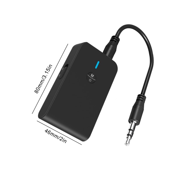 3-i-1 BT6-musikmottagare Bluetooth5.0-kompatibel sändare RX+TX Dator-TV-högtalare Trådlös billjudadapter