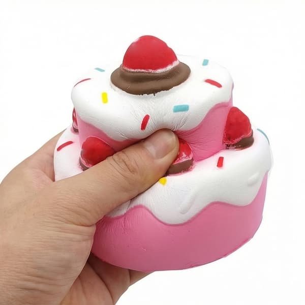 Jordbærkake sensorisk klemmeleke elastisk tøybar stressball for barn