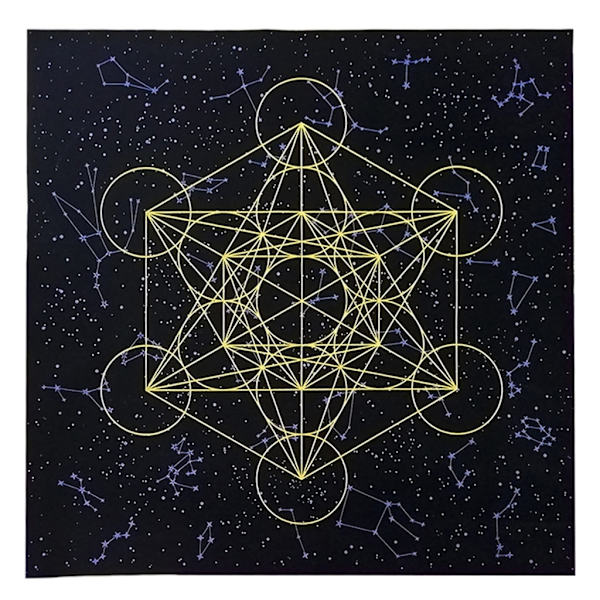 Metatrons kube krystallnett alter tarotduk duk fløyel astrologi tarot spådomskort duk billedvev