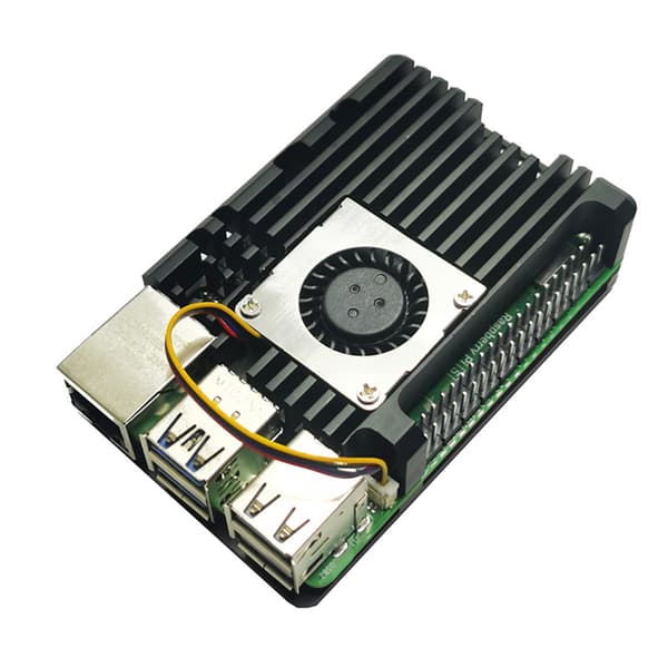 Effektivt kølekabinet med PWM-blæser til Raspberry 5 til hjemmeautomatisering