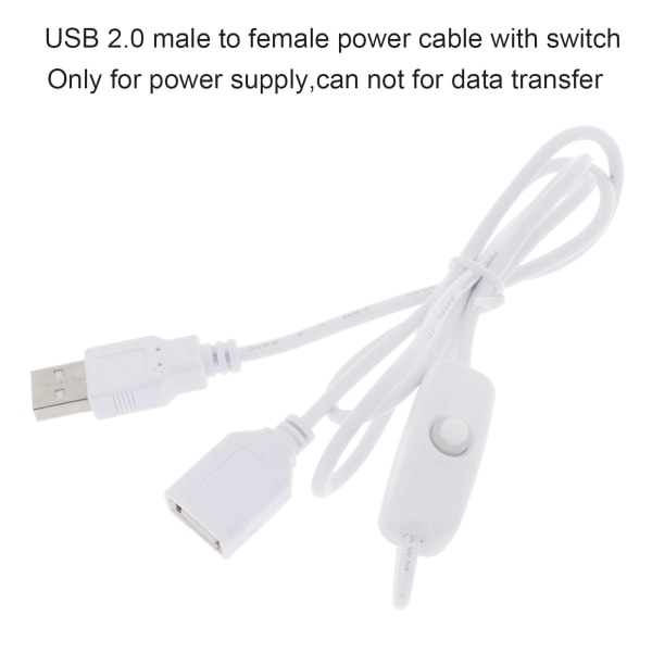 USB -förlängningskabel med ON/Off-brytare USB hane till hona-kabel för LED-bordslampa USB -fläkt LED-strips