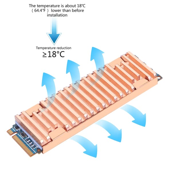 Kobber Køleplade Termisk Ledende Lim til M.2 NGFF 2280 PCI-E NVME SSD