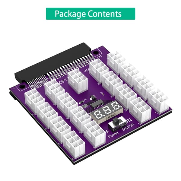 12V 6-pin Breakout-kort BTC Mining Strømforsyningsadaptere