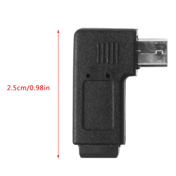 Vänster- och högervinklad mini USB 5-stifts hona till mikro USB hane-datasynkroniseringsadapter