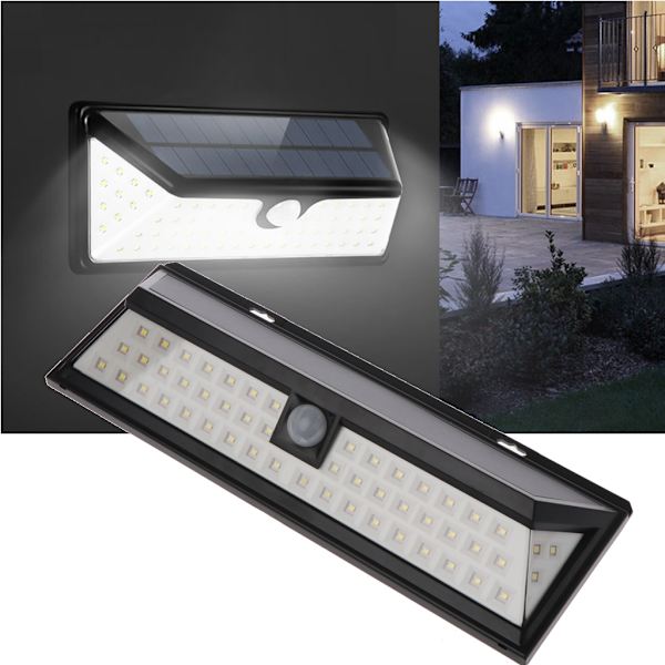 Vattentät 54 LED Solar Light Outdoor Garden Light PIR Motion Sensor Pathway Wal