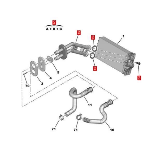 Biltillbehör för 206 206CC 207 207SW Kylsystem Radiatorslang