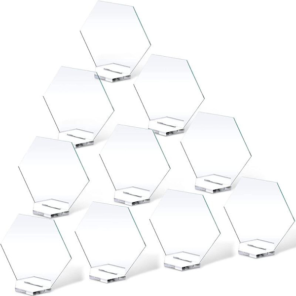 Klara akrylplaceringskort med hållare 5/10 st Hexagon sittplatskort tomma kort 10PCS