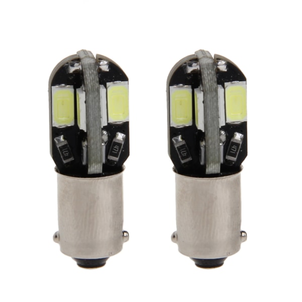 2 stk. LED-skiltlys for DC 12V BA9S H6W 5630 8 SMD LED baklys