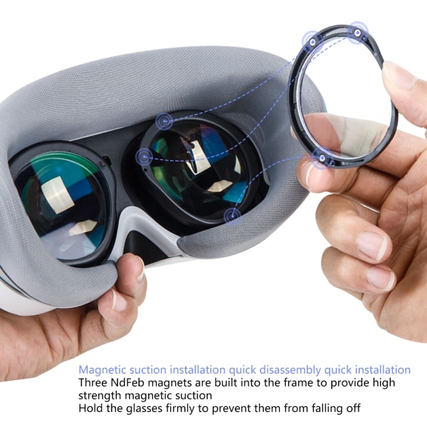 VR Lins Anti-Scratch Ringar för Pico 4 VR Glasögon VR Myopia Glasögon Ram Lättvikts magnetiska linsringar 2 ST