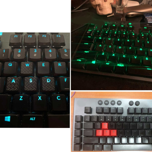 Textur Taktilitet Bakgrundsbelysta knappsatser WASD↑↓←→ tangenter Ersättning för Logitech G915\G913 G815\G813\TKL RGB mekaniskt tangentbord Pink