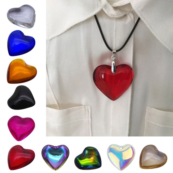 10st 24mm Hjärta Kristall Hängen Smycken DIY Glas Charm Halsband Örhängen Smycken Att göra Alla hjärtans dag Hängen Hantverk null - 17 24mm