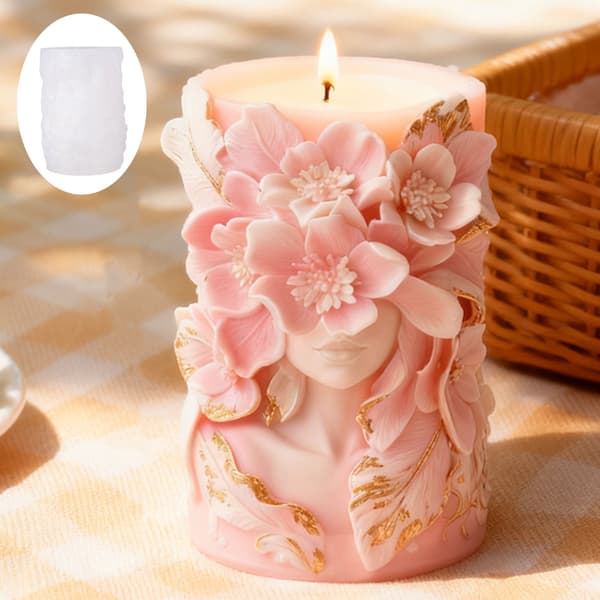 DIY Stearinlysform i Silikone med Præget Blomstermønster
