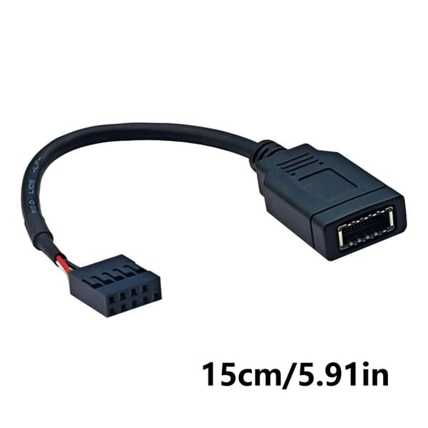 9-stifts till Typ E Moderkort Header-kabel med främre Typ C-portstöd