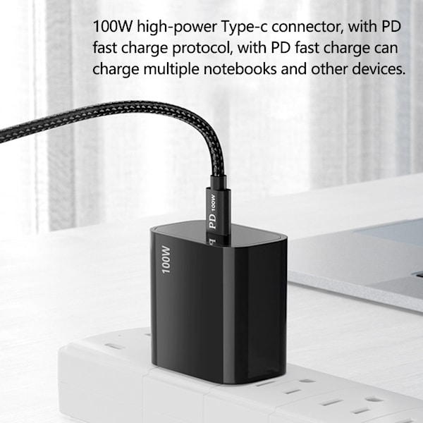 10 Tips USB C til DC5521 5.5x2.1mm Strømladekabel 200cm for bærbare datamaskiner