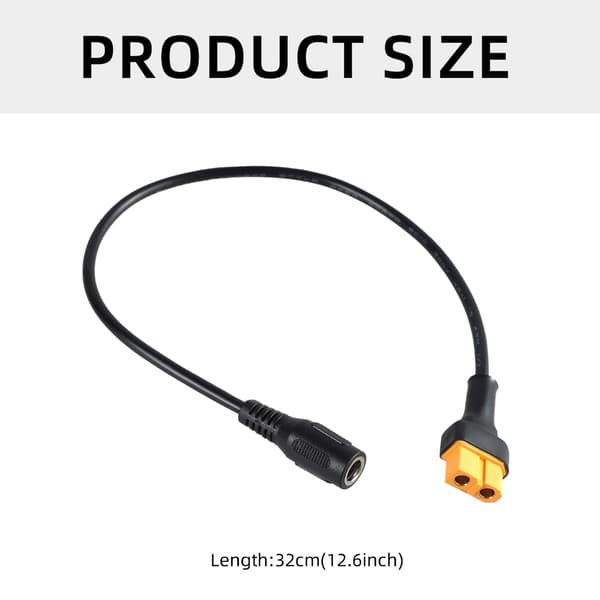 XT60 hun til 5.5x2.1mm DC5521 adapterkabel til solpanel og FPV-skærm