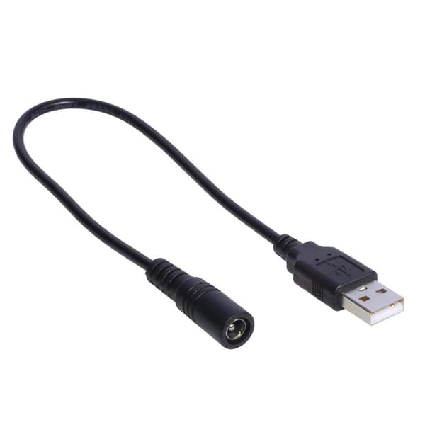 DC strømforsyningskontakt ladekabelforlengeradapterkabel USB til DC5.5x2.1mm