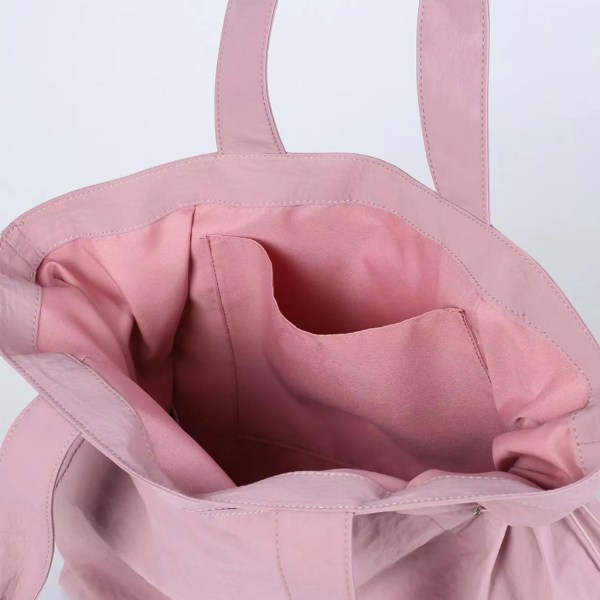 Side-Cinch Shopper Gym Tygväska Lätt axelväska Reseväskor för kvinnor Handväska Shoppingväska Pink