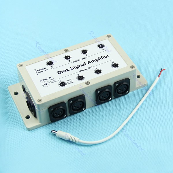 Output DMX DMX512 LED Controller 8 Kanal Signalforstærker Splitter Distributor