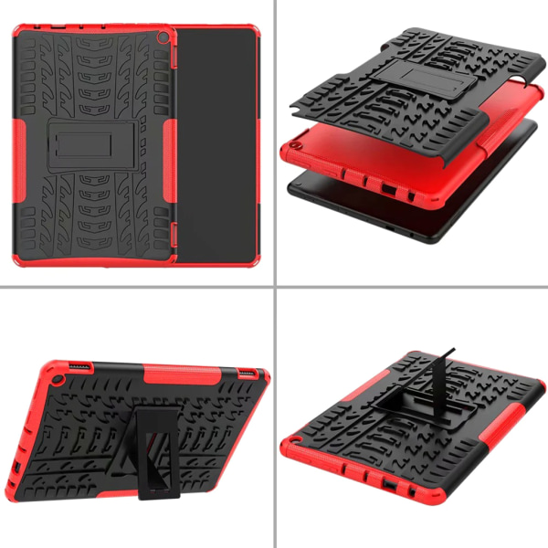 10,1" för Case for Fire HD- 10/10 Plus 2021 Heavy Duty Rugged helkroppshybrid Stötsäker droppe för cover för Rose Red HD10 PLUS