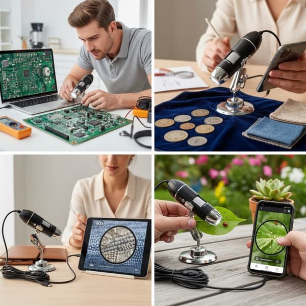 Professionelt 1600X digitalt mikroskop til computertelefon videnskabelig observation
