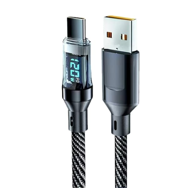 LED Digital Display 120W Type C till Type C Kabel 120W Snabbladdning